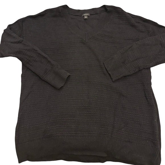 Ann Taylor Women’s XL Black V-Neck Sweater - Picture 3 of 6